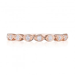 Henri Daussi Rose Gold Half Way Version Diamond Band