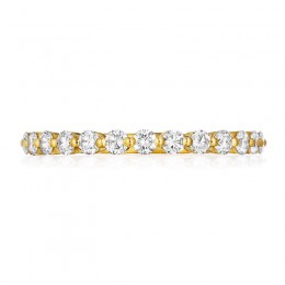 Henri Daussi Yellow Gold Diamond Pave Band