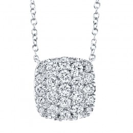 0.53ct 14k White Gold Diamond Pave Necklace