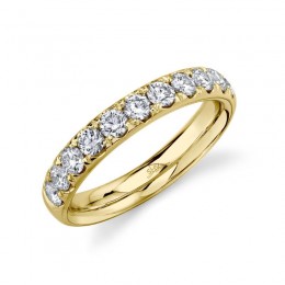 A 14K Yellow Gold Band That Is Set With Diamonds Weighing .90 Carat Total. G/H, Vs-Si