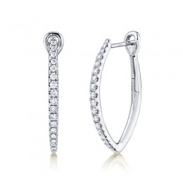 0.35ct 14k White Gold Diamond Hoop Earring