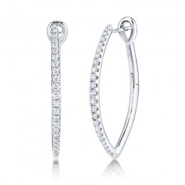 0.75ct 14k White Gold Diamond Hoop Earring