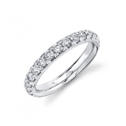 14K White Gold 3/4 Round Diamond Band