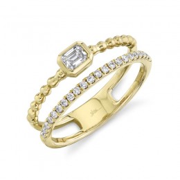 0.35Ct Diamond Emerald Ring