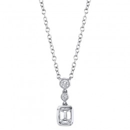 0.23Ct Diamond Emerald Necklace
