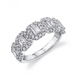 1.66Ct Diamond Emerald Band