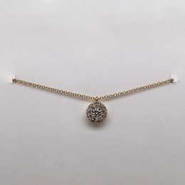 0.10Ct-Ctr(Round) 0.13Ct-Side Diamond Cluster Necklace
