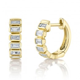 0.59Ct Diamond Baguette Huggie