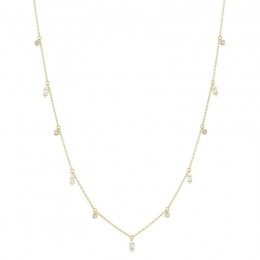 0.38Ct Diamond Baguette Bezel Necklace