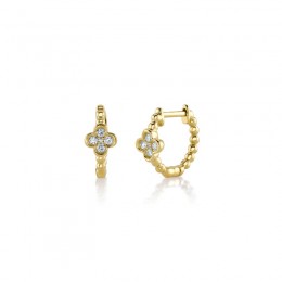 A Pair Of 14K Yellow Gold Huggie Hoop Earrings
