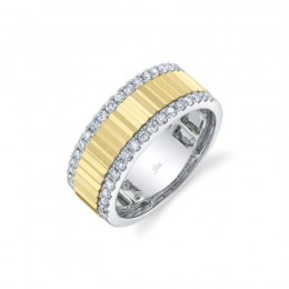 Shy Creation - Two Tone Wide Diamond Ring
