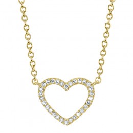 A 14K Yellow Gold Open Heart Shaped Pendant