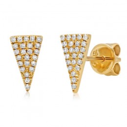 0.12Ct Diamond Pave Triangle Stud Earring