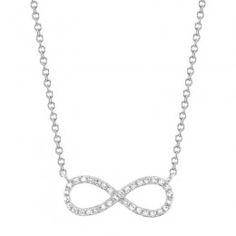 A 14K White Gold Diamond Infinity Necklace
