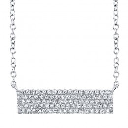 0.25Ct 14K White Gold Diamond Pave Necklace