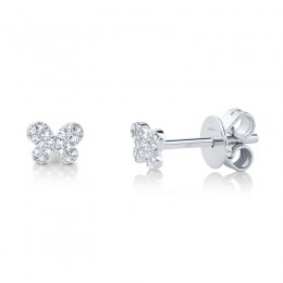 0.07Ct Diamond Pave Butterfly Stud Earrings
