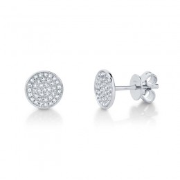 0.17ct 14k White Gold Diamond Pave Stud Earring