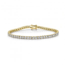 14K Yellow Gold Diamond Tennis Bracelet