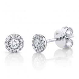 0.24Ct 14K White Gold Diamond Stud Earring