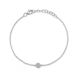 14K White Gold Diamond Circle Bracelet with Diamonds