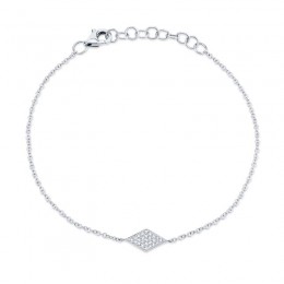 0.06Ct 14K White Gold Diamond Pave Diamond Bracelet