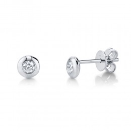 0.22Ct Diamond Bezel Stud Earring
