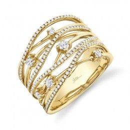 0.49Ct 14K Yellow Gold Diamond Bridge Ring