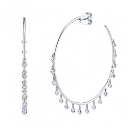 1.04Ct Diamond Shaker Hoop Earring