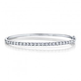 0.69Ct 14K White Gold Diamond Bangle