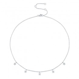 0.13Ct Diamond Pave Star Necklace