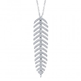0.29Ct Diamond Feather Necklace