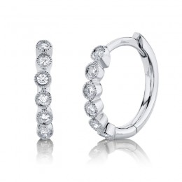 0.11Ct 14K White Gold Diamond Huggie Earring