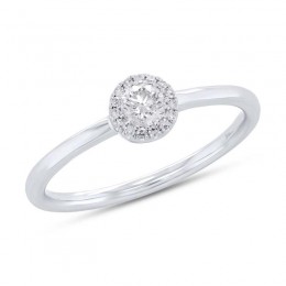 14K White Gold Round Brilliant-Cut Diamond Band