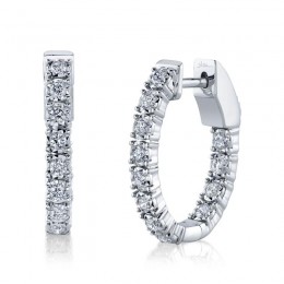 Shy Creation Diamond Oval Hoop Earrings