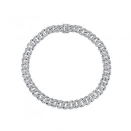 A 14K White Gold Diamond Pave Link Necklace. 18.98Ct. G/H, Vs-Si