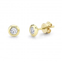 0.40Ct Diamond Bezel Stud Earring