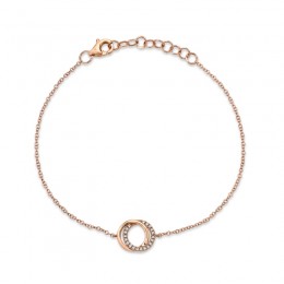 A 14K Rose Gold And Diamond Love Knot Bracelet