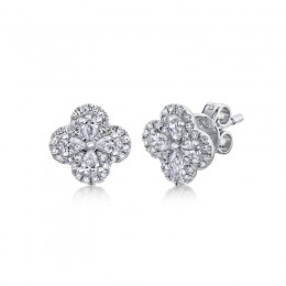 0.60Ct Diamond Clover Stud Earring