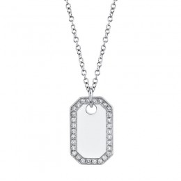 0.40Ct Diamond Dog Tag Necklace