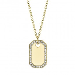 0.40Ct Diamond Dog Tag Necklace