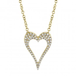 0.14Ct Diamond Open Heart Necklace