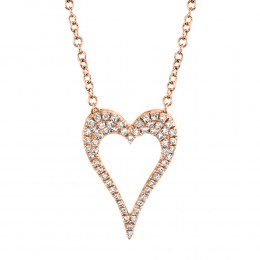 0.14Ct Diamond Open Heart Necklace