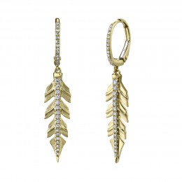 0.23Ct Diamond Leaf Earring
