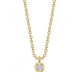 A 14K Yellow Gold Diamond Crown Setting Necklace .05 G/H, Vs-Si