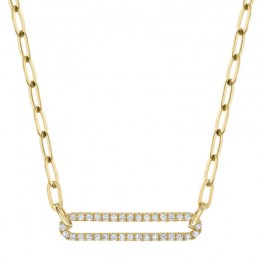0.26Ct Diamond Paper Clip Link Necklace