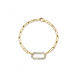A 14K Yellow Gold Paperclip Link Bracelet