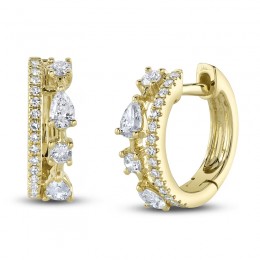 Shy Creation Diamond Huggie Earrings