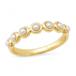 A 14K Yellow Gold And Cultured Pearl Ring