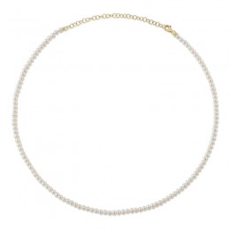 A 14K Yellow Gold, Cultured Pearl Necklace