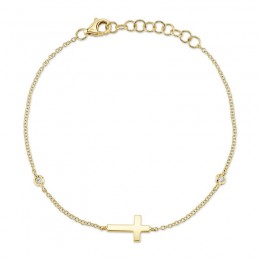 14K Yellow Gold Cross Bracelet